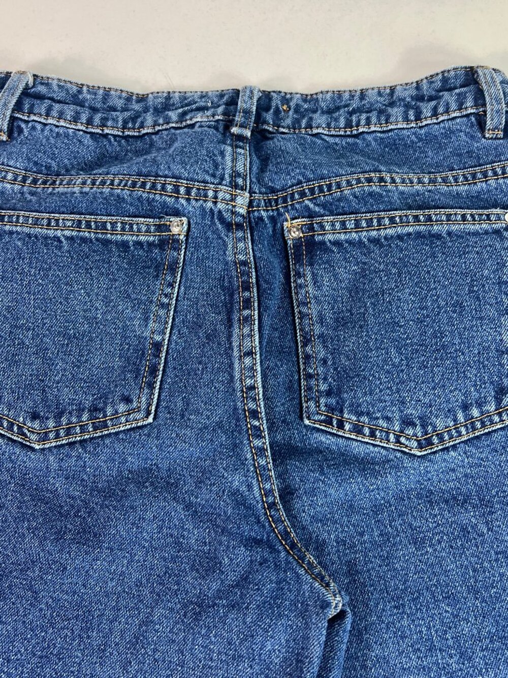 Zara Jeans Women's 26x25* Mid Rise Wide Leg Crop Blue Faded Raw Hem Denim Tag 2 - Picture 10 of 16